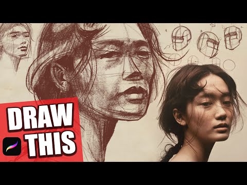 How do you draw a woman's portrait? Learn to draw with Procreate.