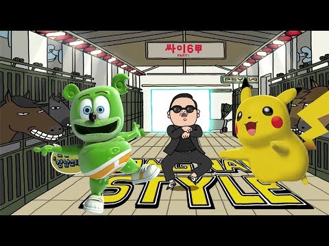 Pikachu Pokemon - Gangnam Style and I'm A Gummy Bear The Gummy Bear Song