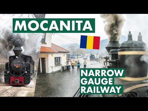 Wet and foggy steam train ride on a narrow-gauge railway in Viseu de Sus