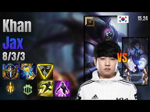 Khan Top Jax vs Sylas lol KR solo rank Full Game 15.24 | 칸 잭스 vs 사일러스