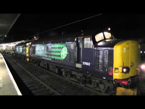 37602/37259 6K73 Sellafield - Crewe flasks at Carnforth, 27th February 2014