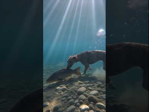 Dog Catching Fish Under water #shorts