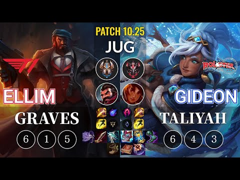 T1 Ellim Graves vs KT GIDEON Taliyah Jungle - KR Patch 10.25