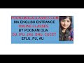 MA English Entrance Online Classes By Poonam Dua