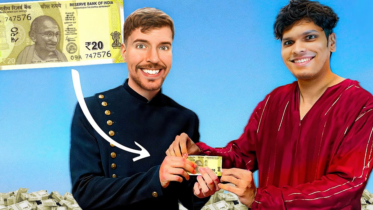 I gave 20 Rupees to @MrBeast 😂