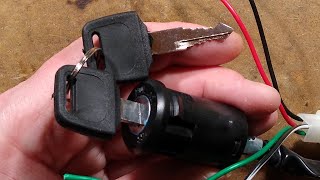 Lock picking and opening a quad/scooter key switch.