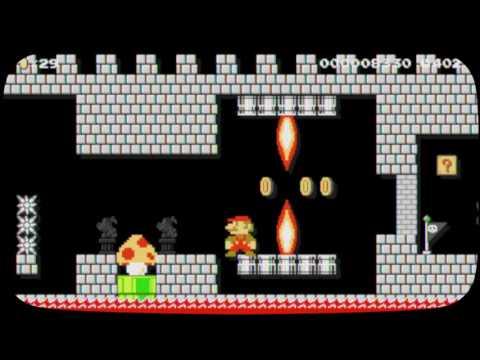 Bowser Mega Mushroom Challenge - from NGW Wolf - SUPER MARIO MAKER Gameplay RAW