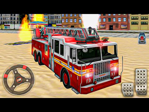 Real Fire Truck Driving Simulator - Fire Fighting Fireman's Daily Job - Best Android GamePlay #3