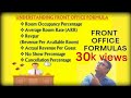 Front Office Formula Used In Hotels ARR REVpar Occupancy Percantage Etc