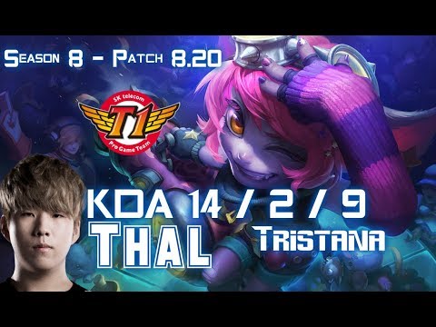 SKT T1 Thal TRISTANA vs SIVIR ADC - Patch 8.20 KR Ranked