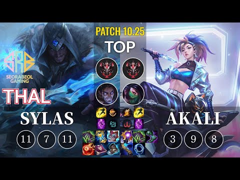 SRB Thal Sylas vs Akali Top - KR Patch 10.25