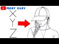 How To Draw A Girl With Cap Girl Drawing Easy Step By Step Beautiful Girl Drawing For Beginners