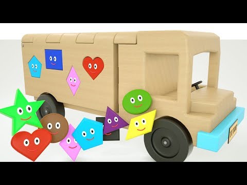 Learn Shapes with Colorful Wooden Toy Truck