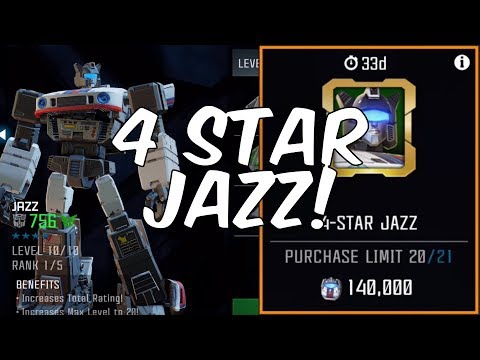 4 STAR JAZZ RANK UP! 4 STAR BOT CRYSTAL OPENING! - TRANSFORMERS: Forged To Fight