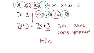 One Solution, No Solution, Infinite Solutions Instructional Video
