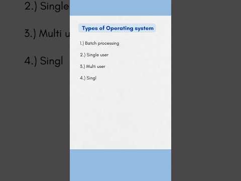Types of Operating System | Computer Fundamentals |