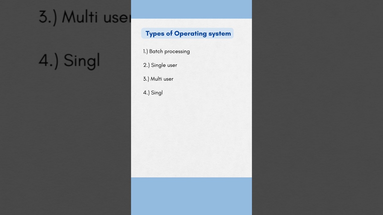 Types of Operating System | Computer Fundamentals |