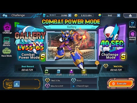 MegaMan X DiVE - RACE MODE (Gallery - Lv55) 40 SECONDS SPEEDRUN