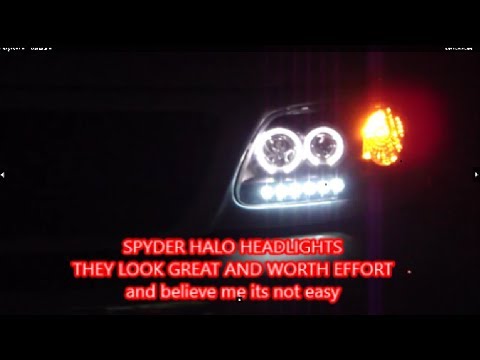 F150 LED/Halogen replacements Spyder Halo Headlight upgrade Installation