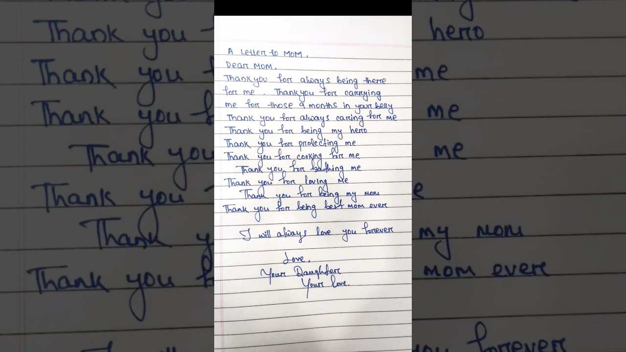 A letter to Mom #Thank you letter for mom #mom #ytshorts