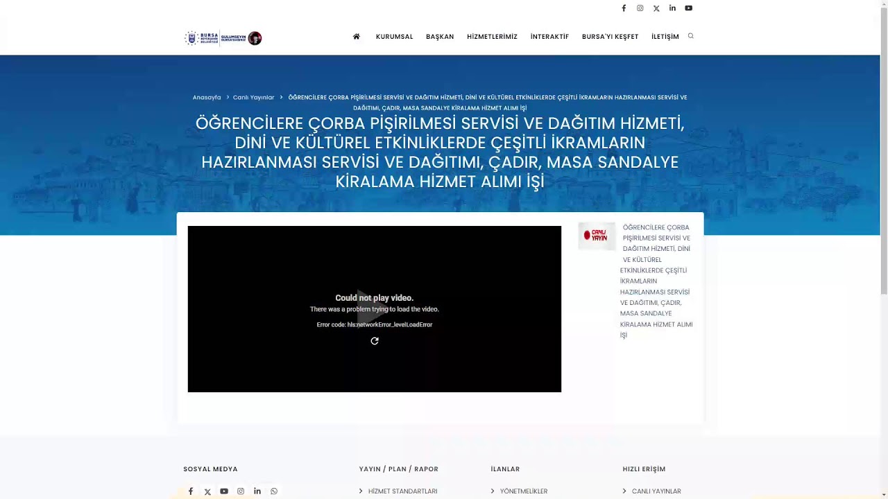 2025/1896394 ikn'lı Çadır, Masa Sandalye Kiralama Hizmet Alımı İşi