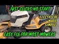 Lawnmower No Start Just Clicks Easy DIY Fix Works On Most Mowers Battery Solenoid Or Starter