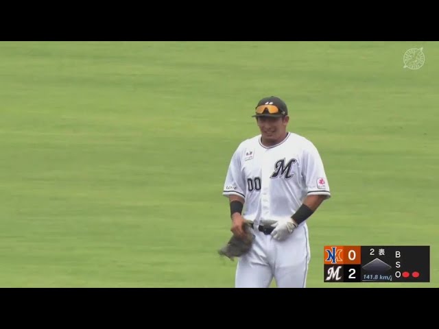 【ファーム】ファインプレー!! マリーンズ・池田来翔 後方への難しい打球も落ち着いて処理する!!  2024年6月17日 千葉ロッテマリーンズ 対 オイシックス新潟アルビレックスBC