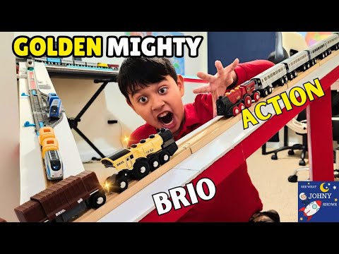 Brio Mighty Action Gold Train Giant Train Track Layout Display