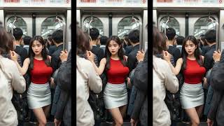 SUBWAY | Korean Subway Rush: Crowd Pressure in Motion #aiart #subway #rushhour