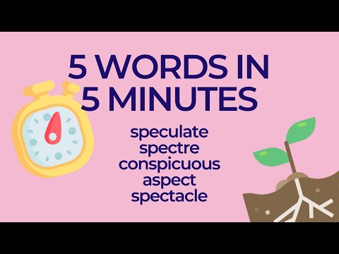 5 Words in 5 Minutes - Spec, Spic and Spect Words