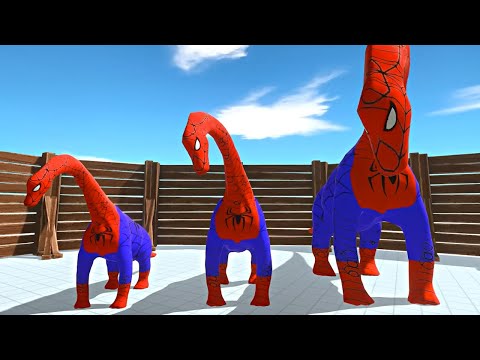 Spiderman Brachiosaurus VS Death Run | Animal Revolt Battle Simulator (ARBS)