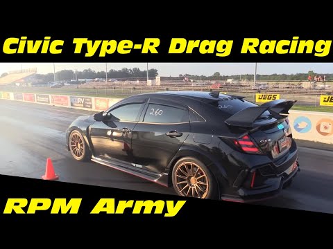 Honda Civic Type R Making a Pass Wednesday Night Street Drags