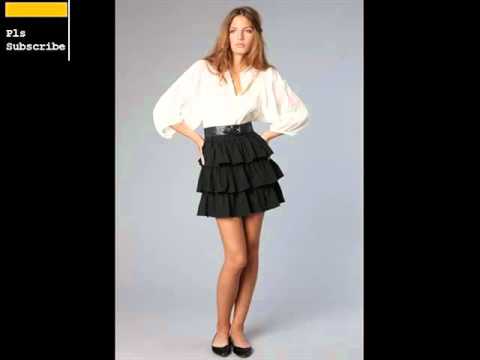 Black ruffle skirt for woman