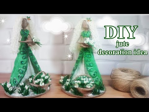 БЕЗ ШИТЬЯ Идея из ДЖУТА кукла Весна СВОИМИ РУКАМИ/DECOR ROOM Для Школьных поделок (КАРТОН МЕШКОВИНА)
