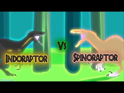 Indoraptor vs Spinoraptor || Sticknodes Dinosaur Battle || InquisitoriousINDO