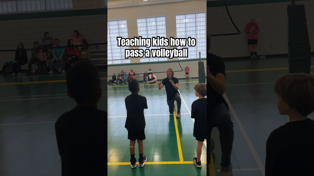 Teaching kids how to pass a volleyball!