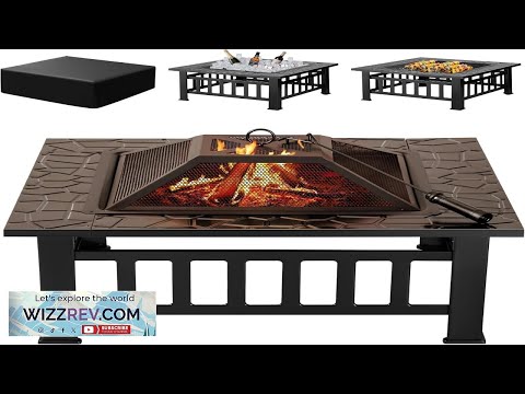 Devoko Outdoor Fire Pit 32 Inch Firepit Table Metal Outdoor Fireplaces