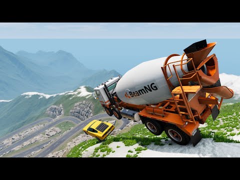 Crazy High Speed Jumps Over Broken Bridge & Danger Mount Jump - BeamNG drive Compilation