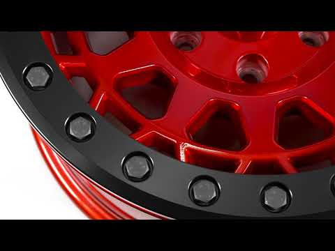 Black Rhino Truck Wheels - Primm Beadlock in Candy Red w/ Black Ring