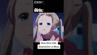 anime depressed girls vs boys😨😨 #anime #naruto #onepiece #luffy #animeedits