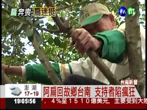 阿扁回來了! 支持者爬樹爭睹