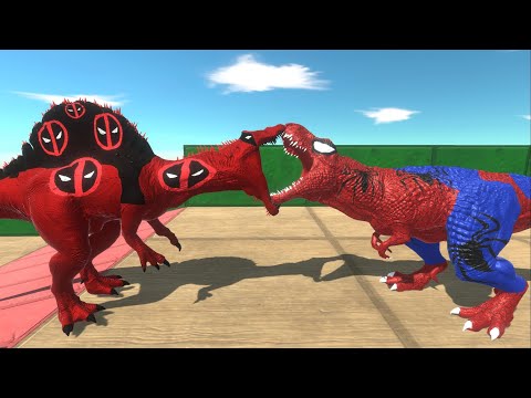 DEADPOOL SPINOSAURUS DEATHRUN - ANIMAL REVOLT BATTLE SIMULATOR || tauPlays sims eps34