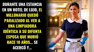 EL MILLONARIO VIO A UNA LIMPIADORA IDÉNTICA A SU DIFUNTA ESPOSA Y QUEDÓ PARALIZADO...