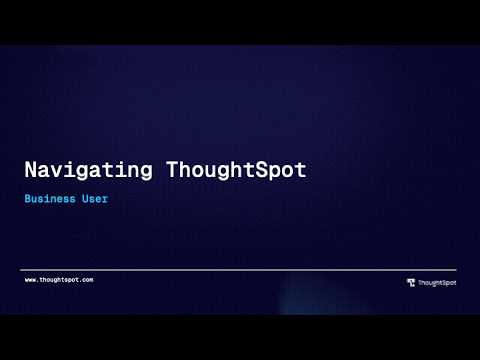 Navigating ThoughtSpot
