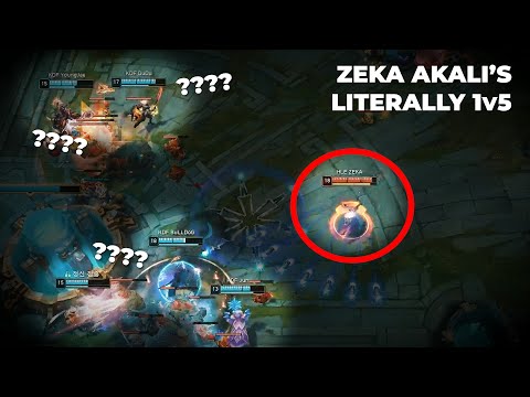 Zeka Akali's Literally 1v5 | HLE Zeka