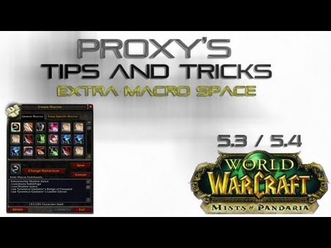 Proxy's Tips and Tricks: Extra Macro space!?  Managing Macros in World of Warcraft 5.4