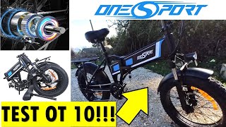 ONESPORT OT10 bici elettrica pieghevole FAT-BIKE più potente ed economica del 2024 recensione test
