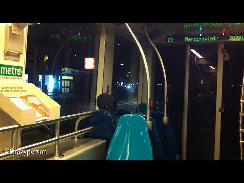 RET Tram rit (in de avond) Wilhelminaplein - Stadhuis Rotterdam richting Marconiplein