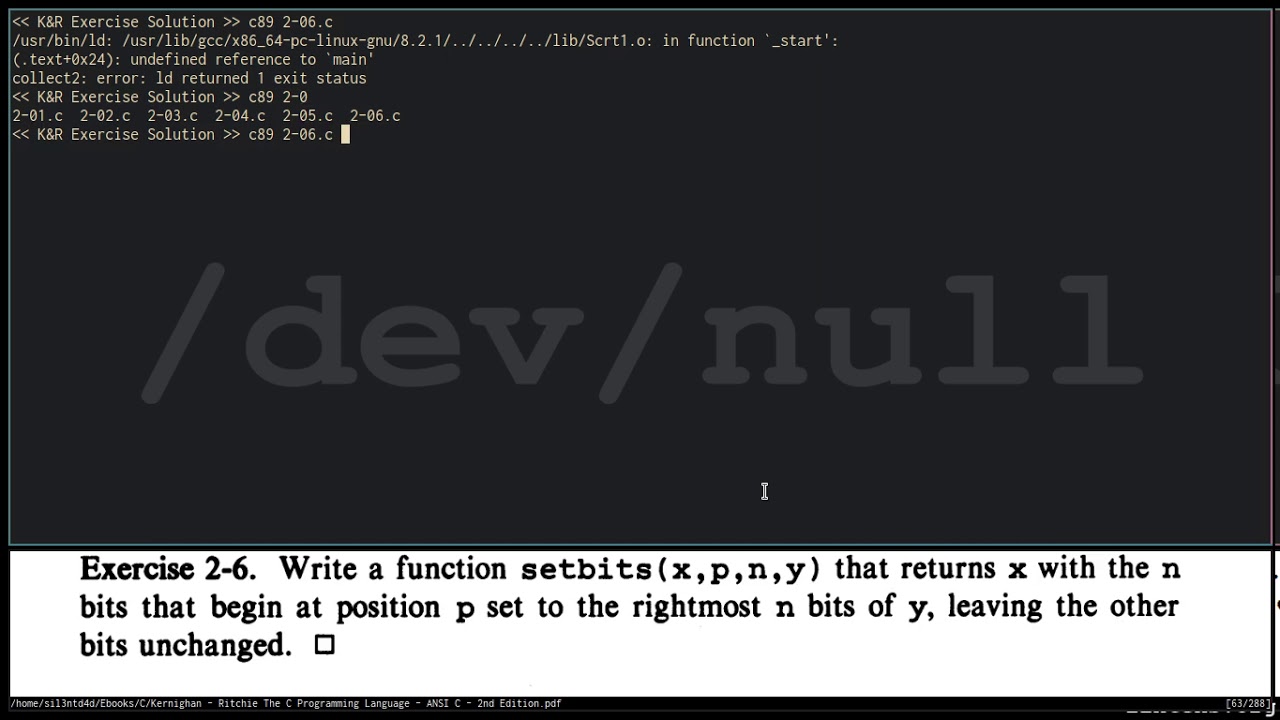K&R Exercise 2-6 Solution