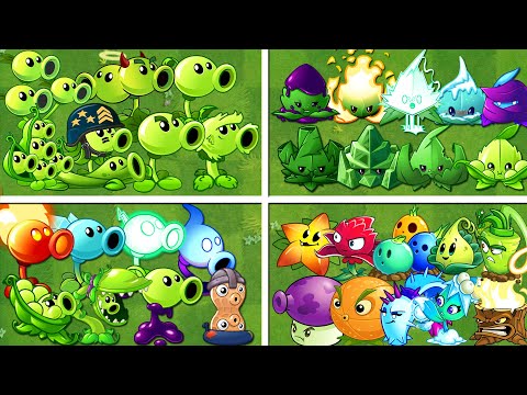 Random 15 Team PEA & MINT & Other Plant - Who Will WIn? - PVZ 2 Team Plant Battlez